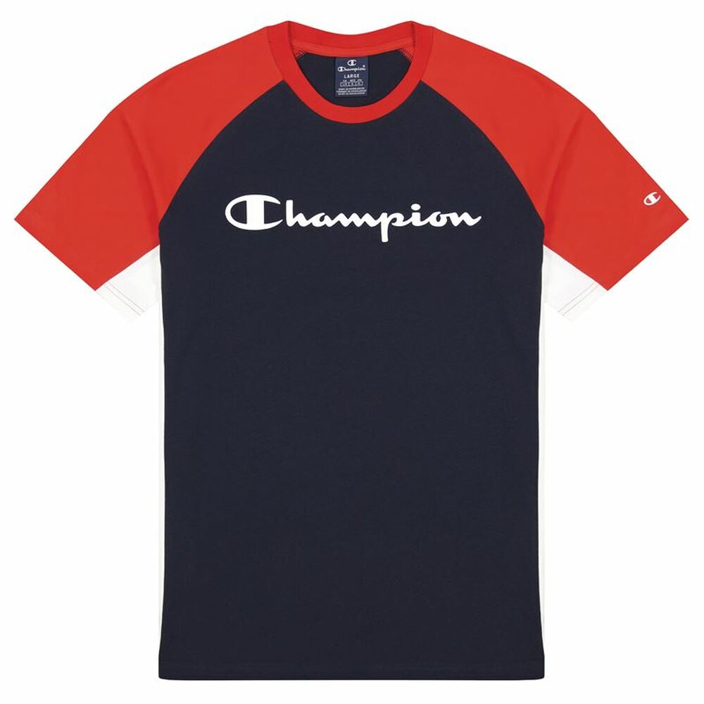 T-shirt med kortärm Herr Champion Block Script Blå