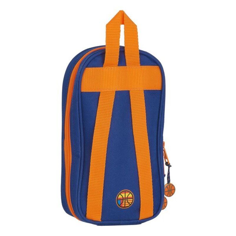 Pennfodral Ryggsäck Valencia Basket Blå Orange (33 Delar)