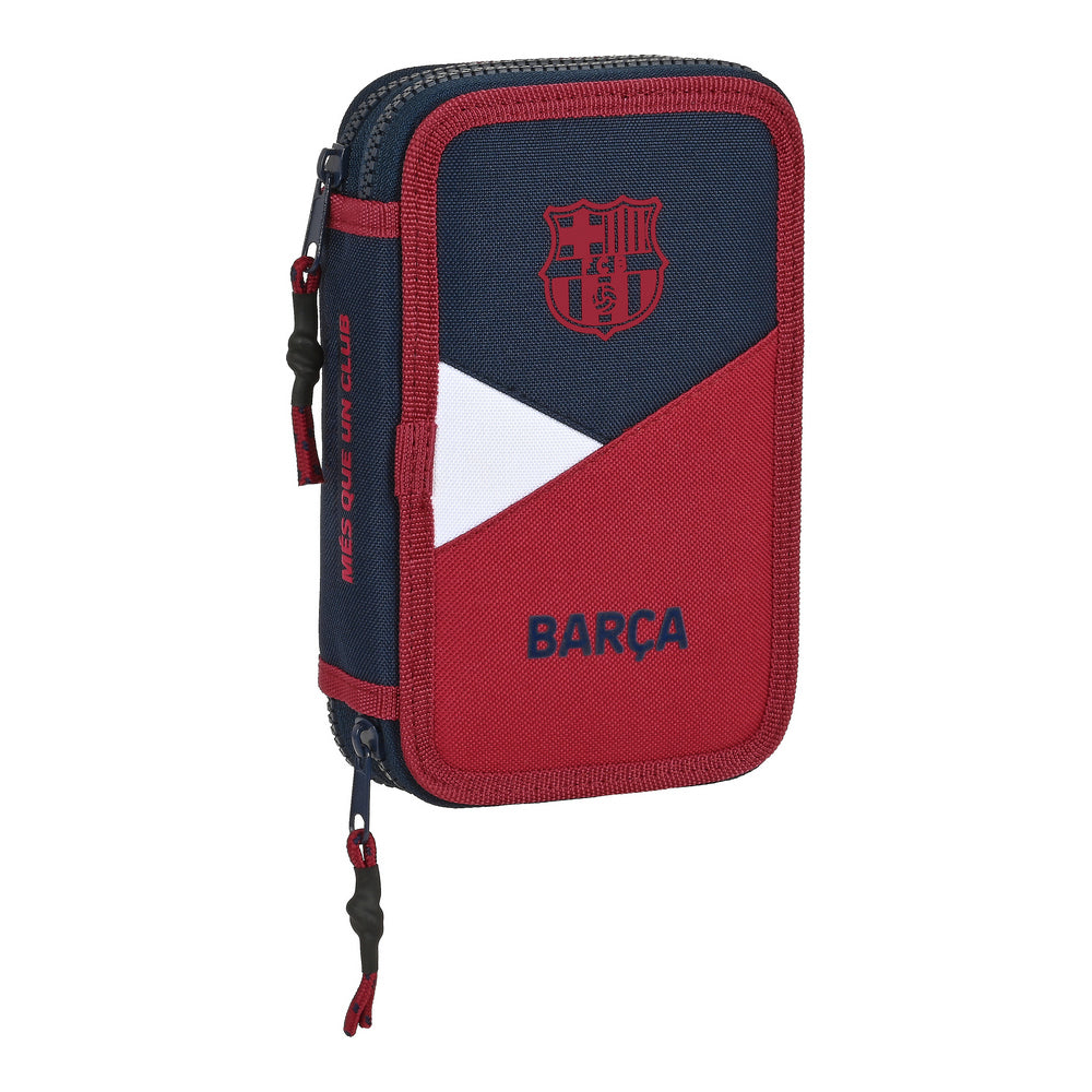 Dubbelt pennfodral F.C. Barcelona Corporativa Blå Rödbrun (12.5 x 19.5 x 4 cm) (28 pcs)