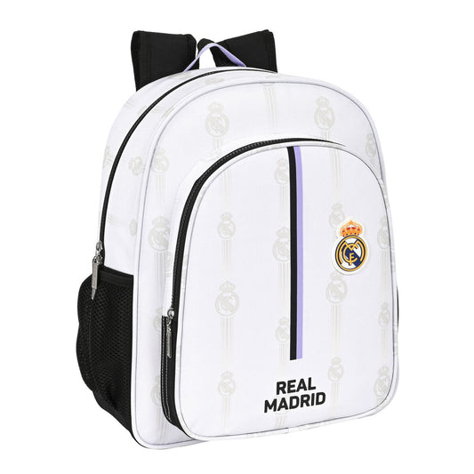 Skolryggsäck Real Madrid C.F. Svart Vit (32 x 38 x 12 cm)