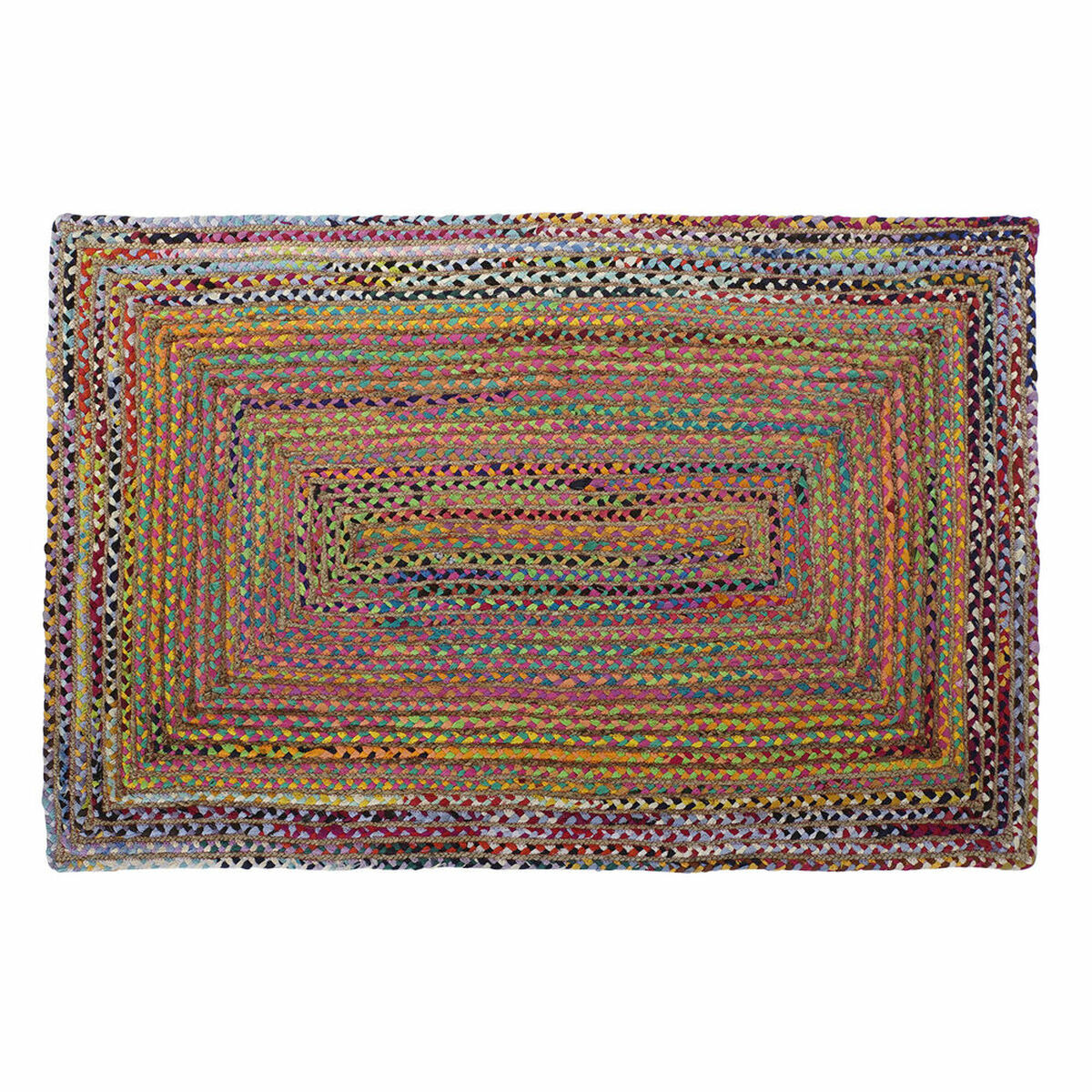 Matta DKD Home Decor Brun Multicolour Jute Bomull (200 x 290 x 1 cm)