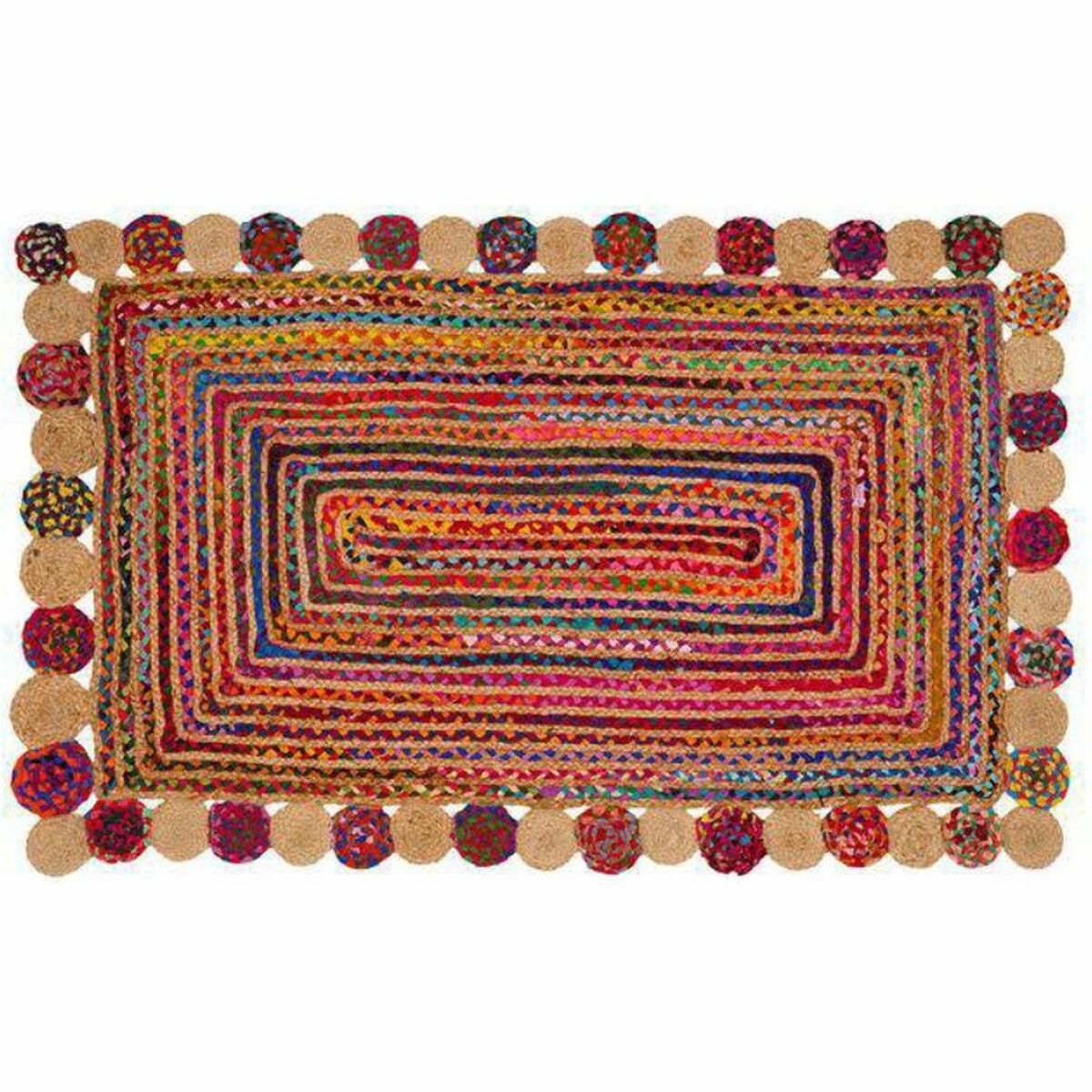 Matta DKD Home Decor Bomull Multicolour Jute (200 x 290 x 1 cm)