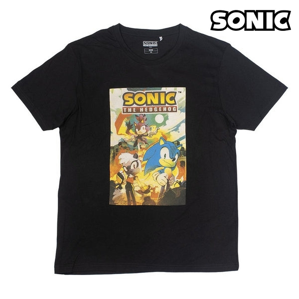 T-shirt med kortärm Herr Sonic Svart