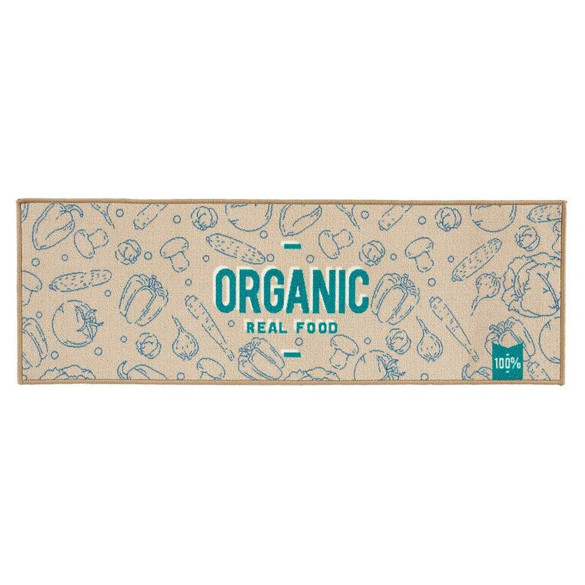 Matta Organic Beige Blå Grön Polyamid (40 x 1 x 120 cm)
