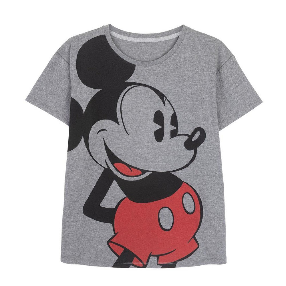 T-shirt med kortärm Dam Mickey Mouse Grå