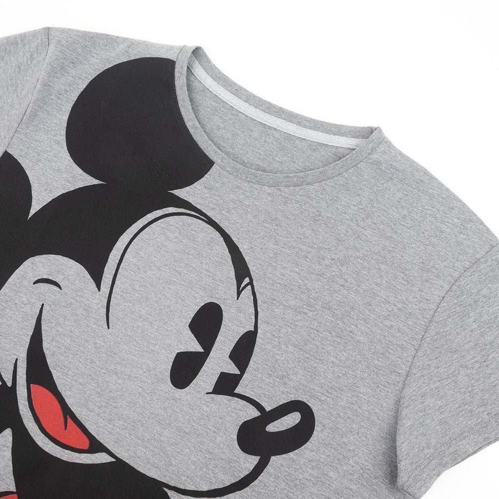 T-shirt med kortärm Dam Mickey Mouse Grå