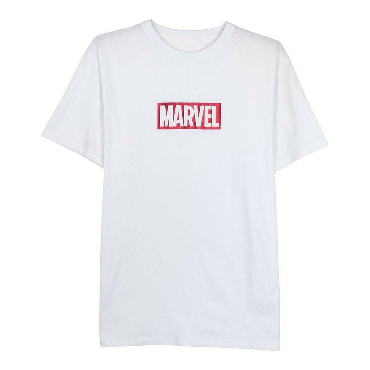T-shirt med kortärm Herr Marvel Vit