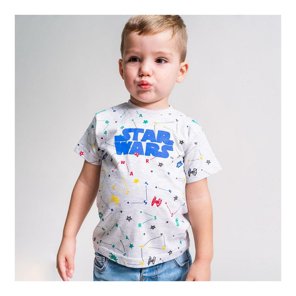 Barn T-shirt med kortärm Star Wars 2 antal Grå